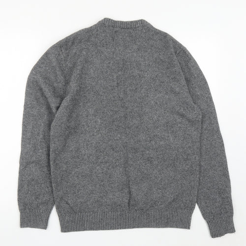 JACK & JONES Mens Grey Round Neck  Cotton Pullover Jumper Size XL