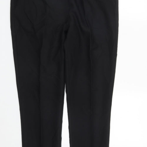 ISABELLE Womens Black  Polyester Cropped Trousers Size 10 L25 in Regular