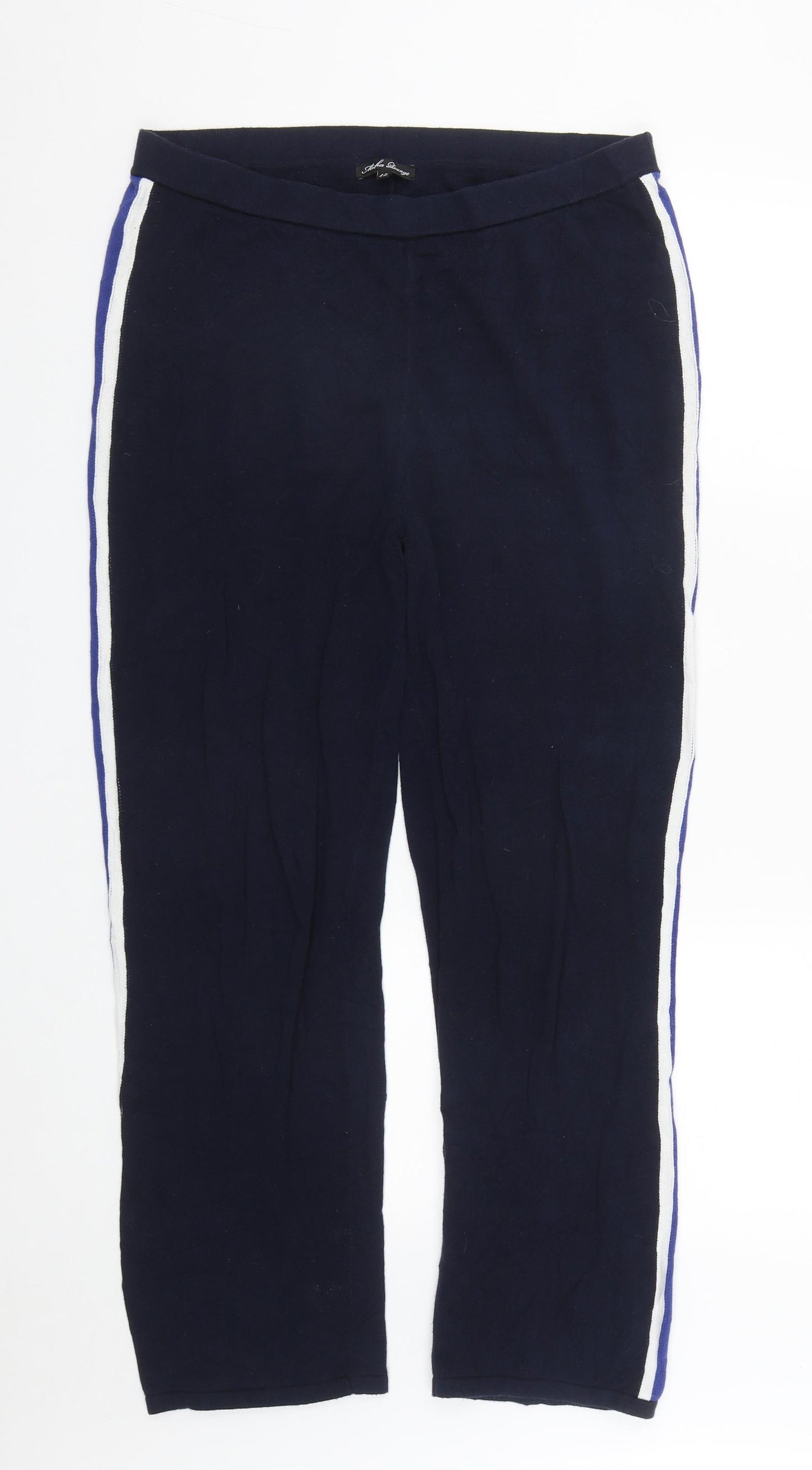 MICHA LOUNGE Womens Blue  Cotton Jogger Trousers Size 12 L27 in Regular