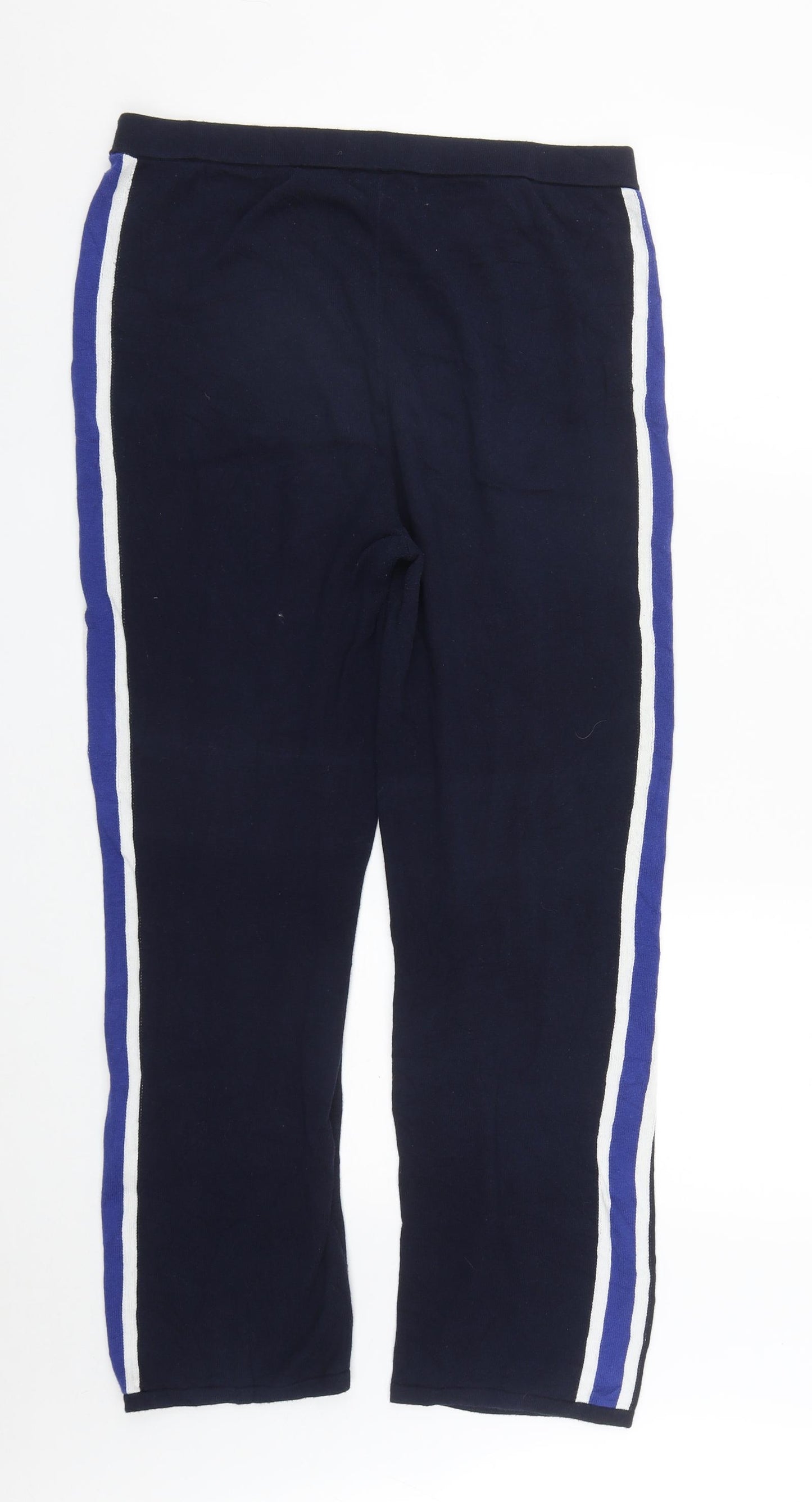 MICHA LOUNGE Womens Blue  Cotton Jogger Trousers Size 12 L27 in Regular
