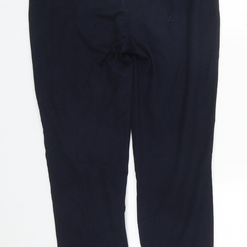 Marks and Spencer Womens Blue  Viscose Trousers  Size 10 L25 in Regular Zip