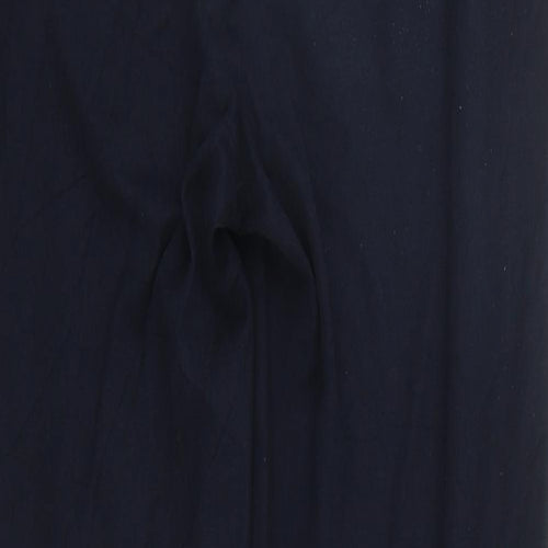 Marks and Spencer Womens Blue  Viscose Trousers  Size 10 L25 in Regular Zip
