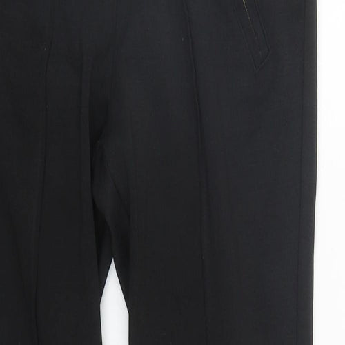 Matalan Womens Black  Viscose Cropped Trousers Size 8 L24 in Regular