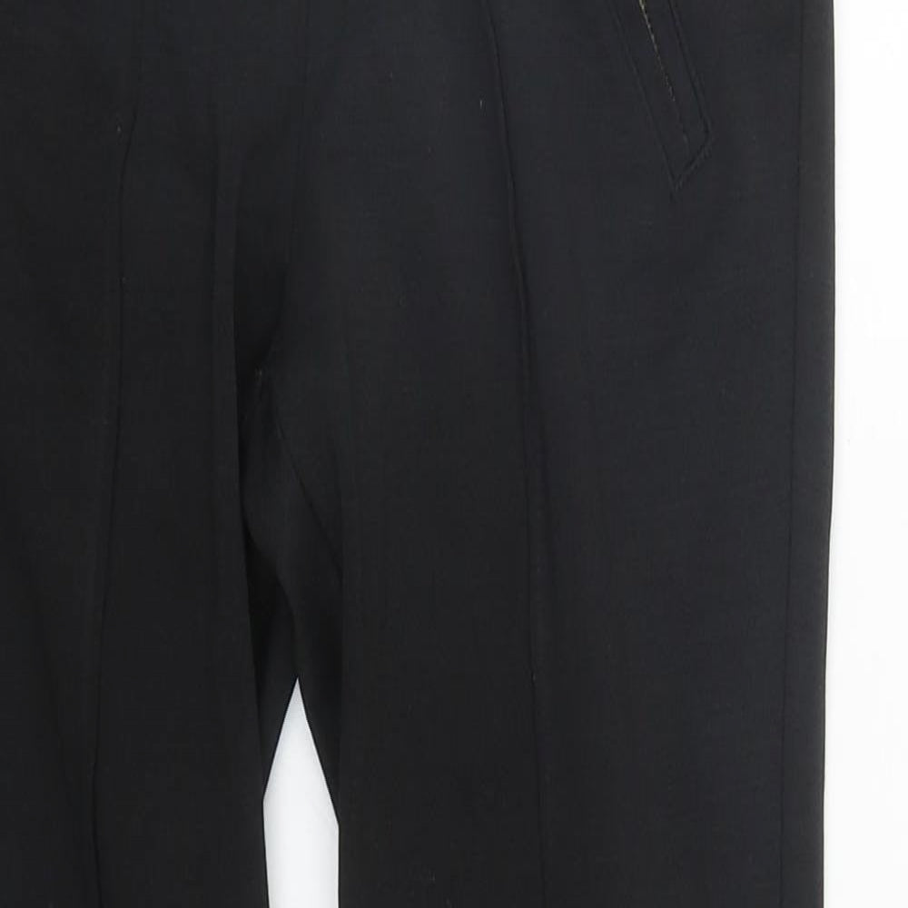 Matalan Womens Black  Viscose Cropped Trousers Size 8 L24 in Regular