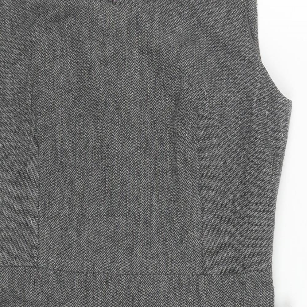 Mexx Womens Grey  Polyester Pinafore/Dungaree Dress  Size 10  V-Neck Zip