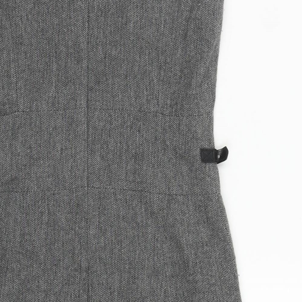Mexx Womens Grey  Polyester Pinafore/Dungaree Dress  Size 10  V-Neck Zip