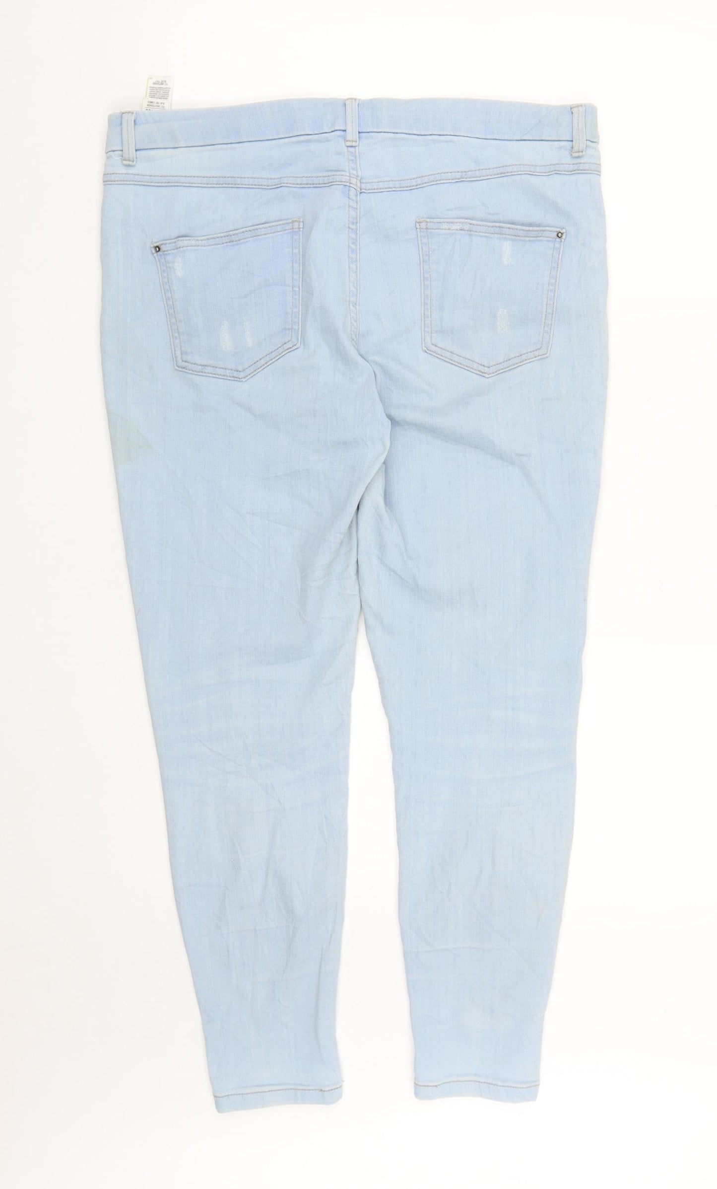 Marks and Spencer Womens Blue  Cotton Jegging Jeans Size 16 L25 in Regular Zip