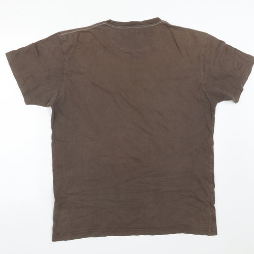 Debenhams Mens Brown  Cotton  T-Shirt Size L Round Neck