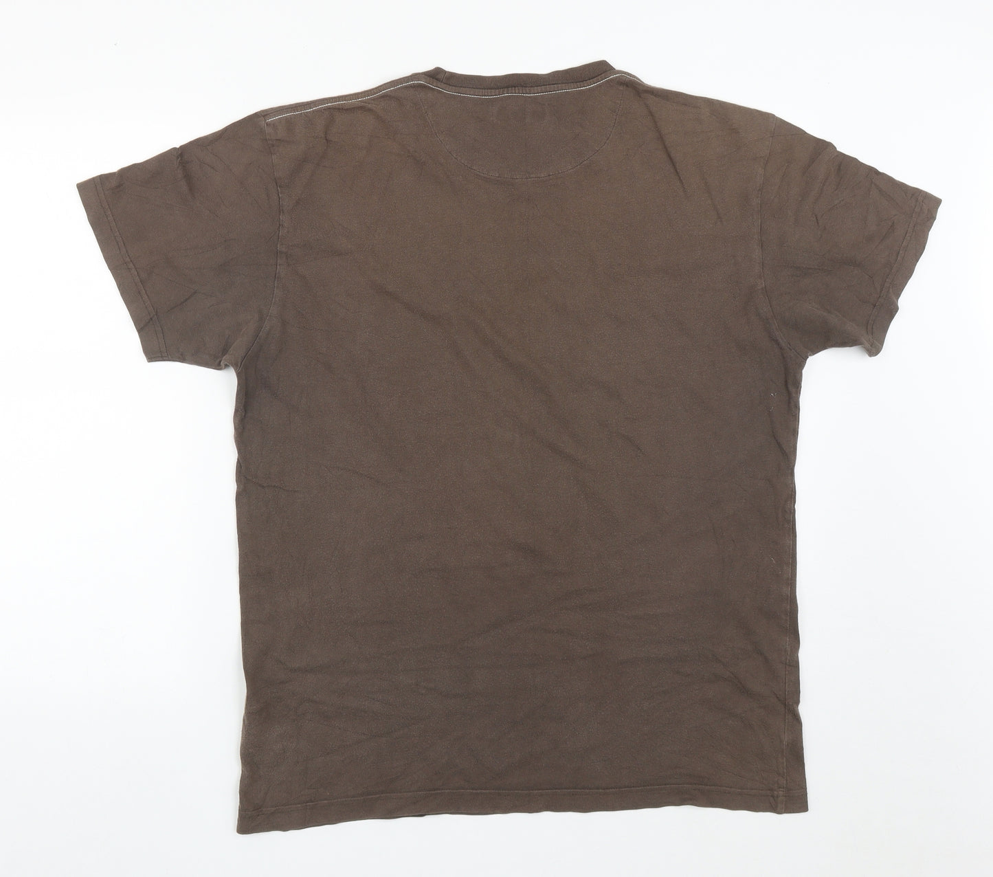 Debenhams Mens Brown  Cotton  T-Shirt Size L Round Neck