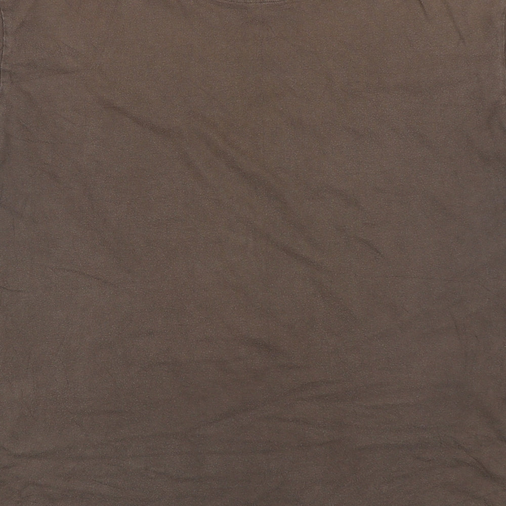 Debenhams Mens Brown  Cotton  T-Shirt Size L Round Neck
