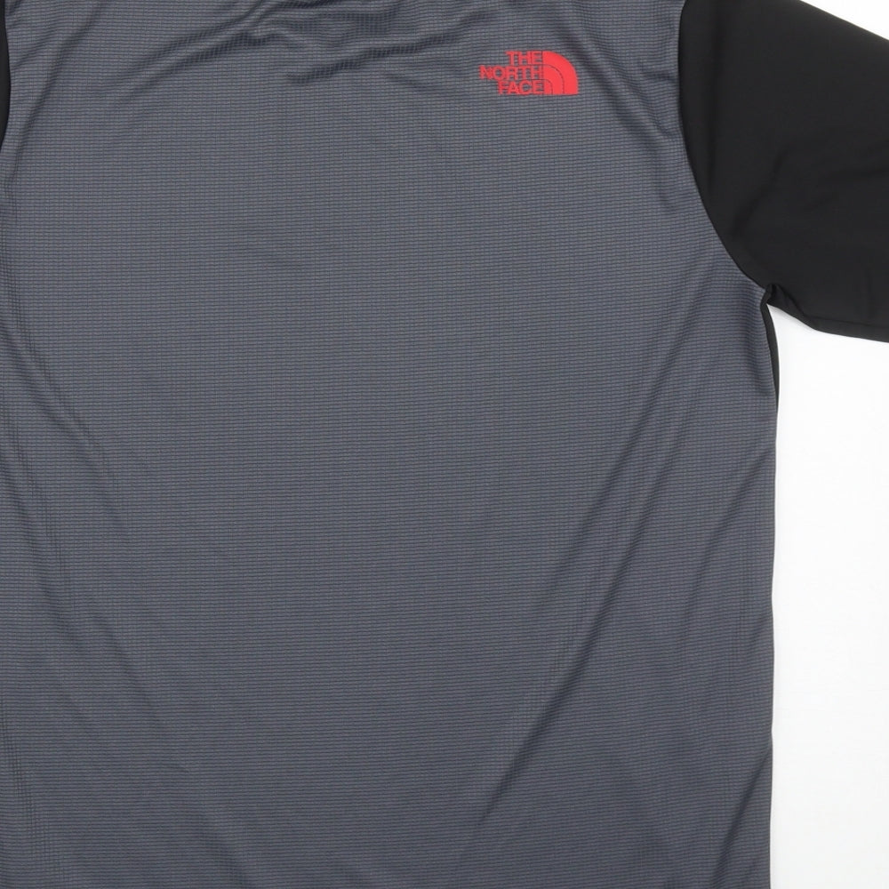 The North Face Boys Black  Polyester Basic T-Shirt Size XL Round Neck
