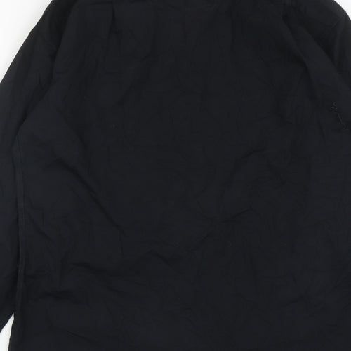 Marks and Spencer Mens Black  Cotton  Button-Up Size 15 Collared Button