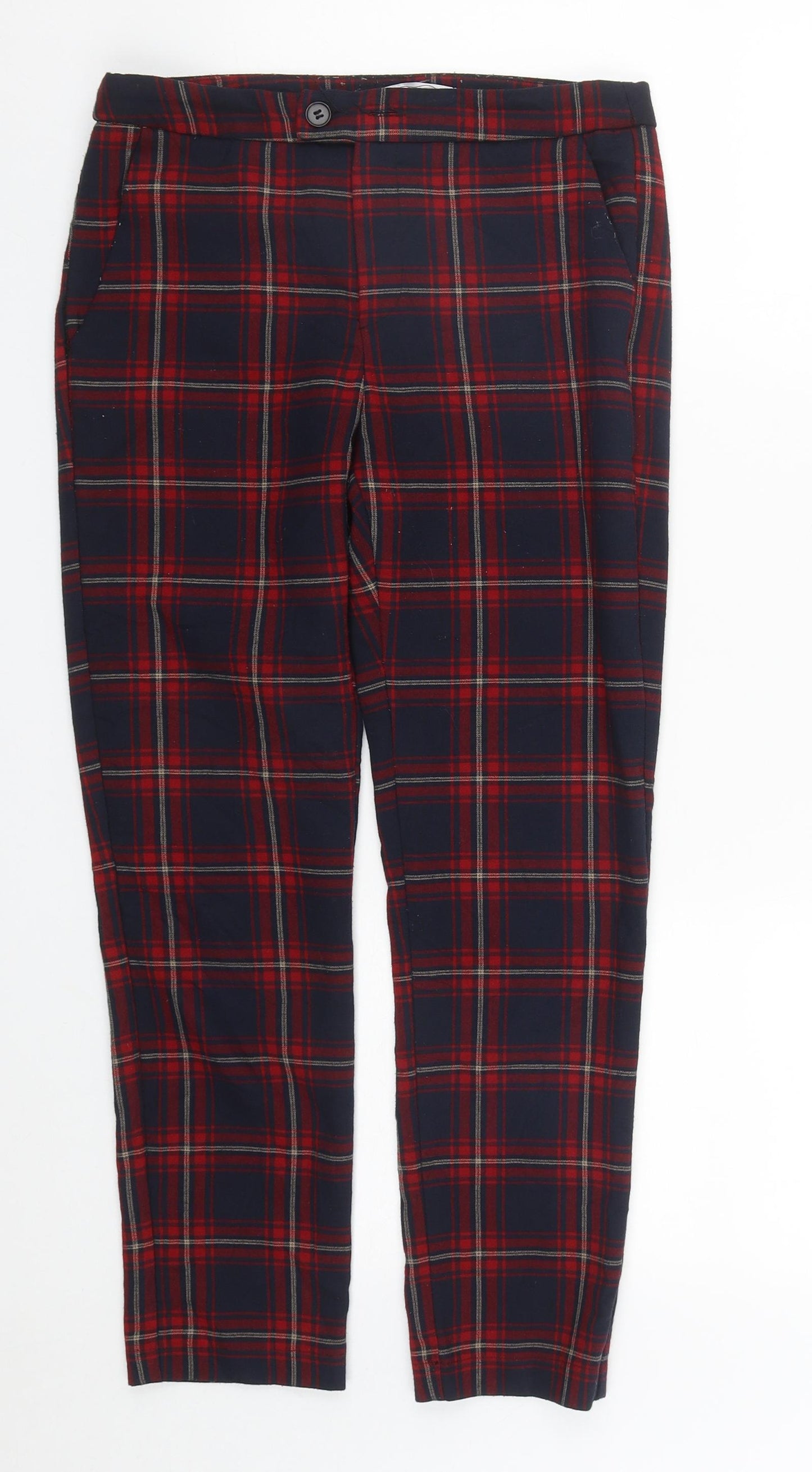 Zara Girls Multicoloured Plaid Polyester Dress Pants Trousers Size 13-14 Years  Regular Zip