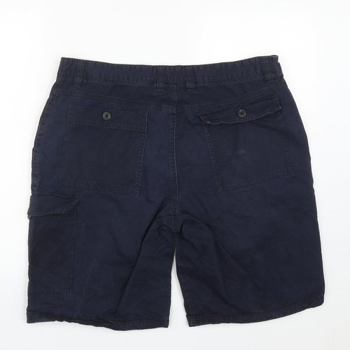 NEXT Mens Blue  Cotton Cargo Shorts Size 38 in L10 in Regular Zip