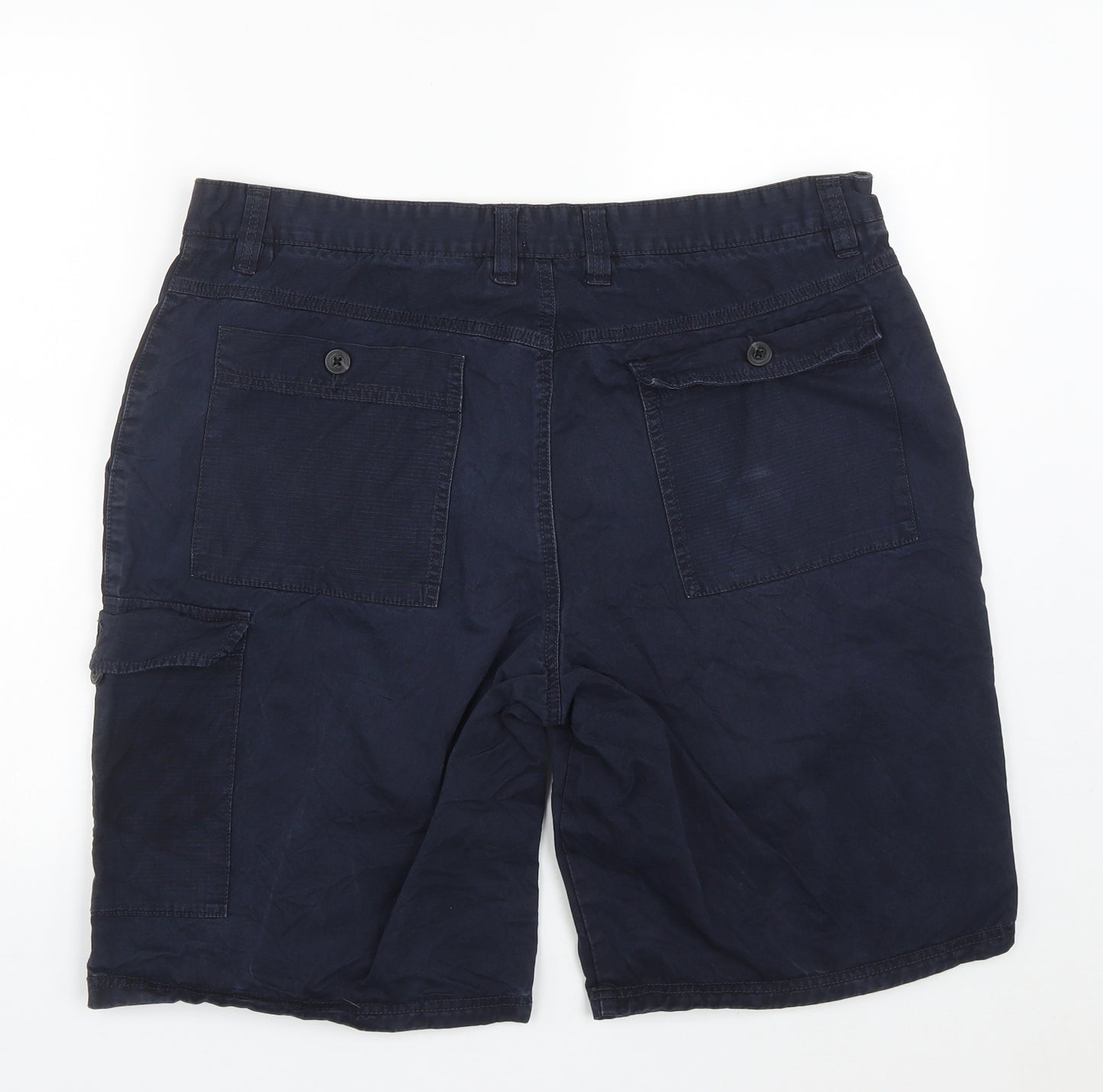NEXT Mens Blue  Cotton Cargo Shorts Size 38 in L10 in Regular Zip