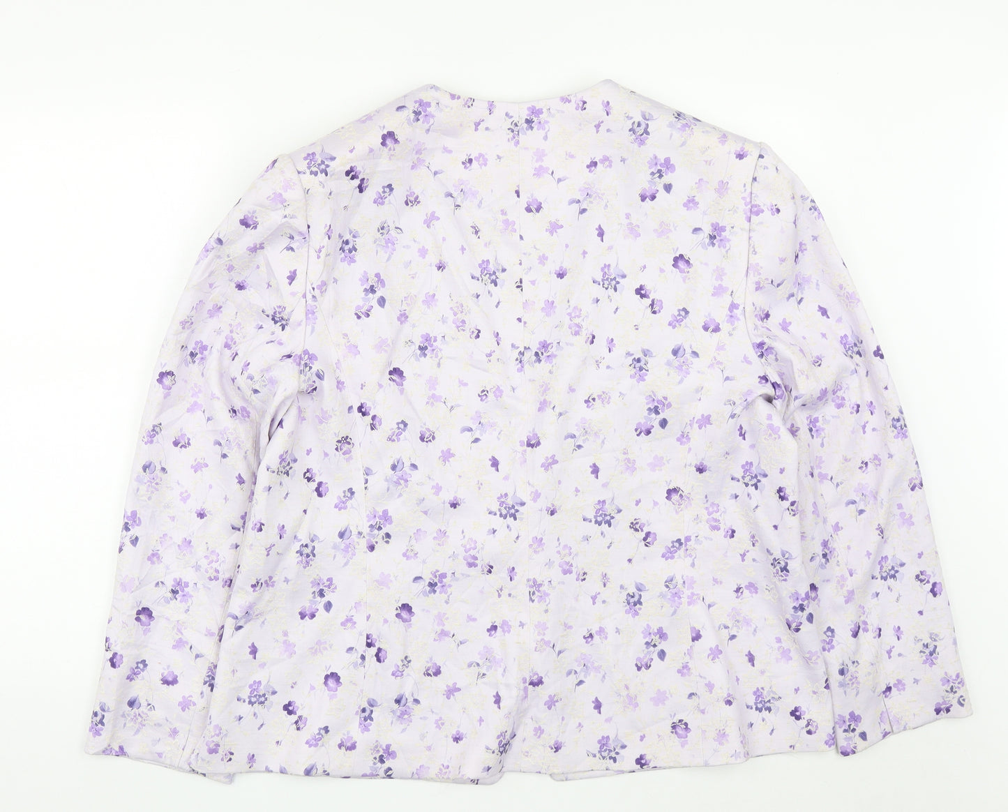 Jacques Vert Womens Purple Floral  Jacket Blazer Size 20  Button