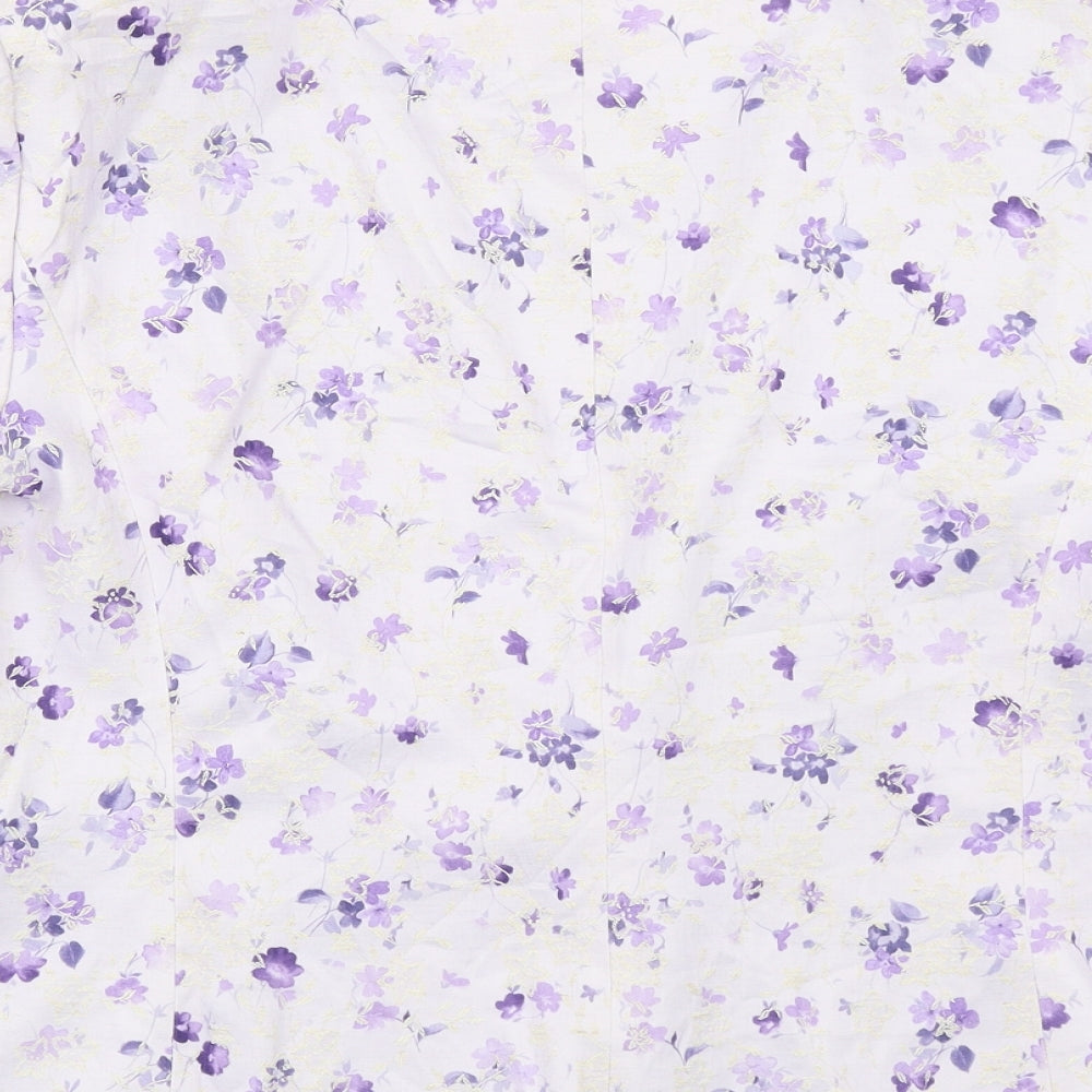 Jacques Vert Womens Purple Floral  Jacket Blazer Size 20  Button