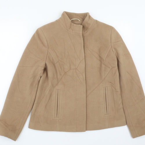 Marks and Spencer Womens Beige   Pea Coat Coat Size 14  Button