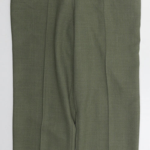 Marks and Spencer Womens Green  Polyester Trousers  Size 12 L26 in Regular