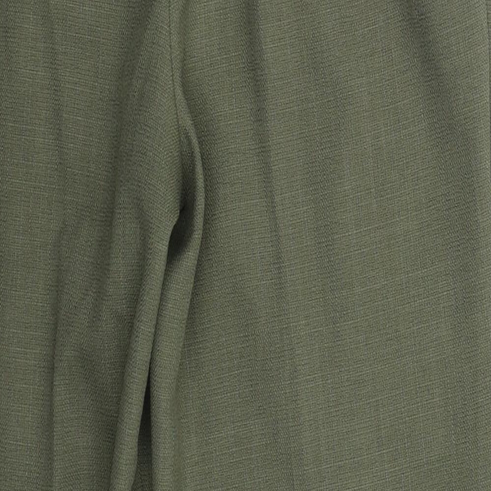 Marks and Spencer Womens Green  Polyester Trousers  Size 12 L26 in Regular