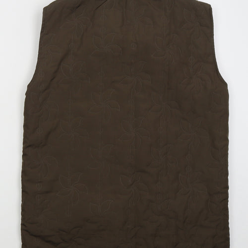 Neville Womens Brown Floral  Gilet Coat Size 10  Zip