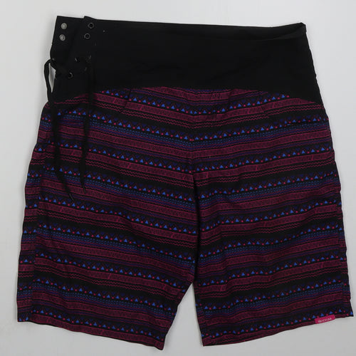Hot Tuna Womens Pink Geometric Polyester Bermuda Shorts Size 12 L12 in Regular Lace Up