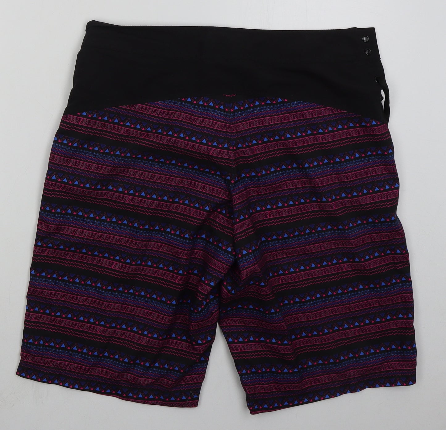 Hot Tuna Womens Pink Geometric Polyester Bermuda Shorts Size 12 L12 in Regular Lace Up