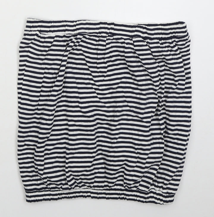 Board Angels Womens Blue Striped Cotton Basic Tank Size 14 Off the Shoulder