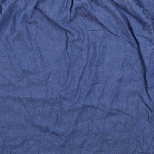 Denim Co Womens Blue  Lyocell Shirt Dress  Size 10  Off the Shoulder Pullover