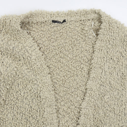 George Womens Beige V-Neck  Polyester Cardigan Jumper Size 16