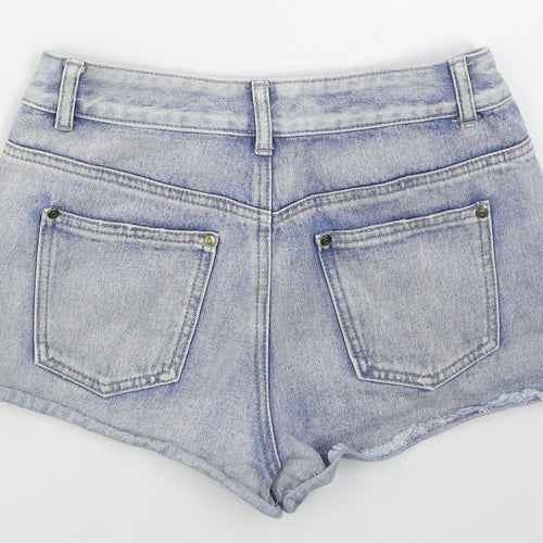 Denim Co Womens Blue  Cotton Hot Pants Shorts Size 10  Regular Button