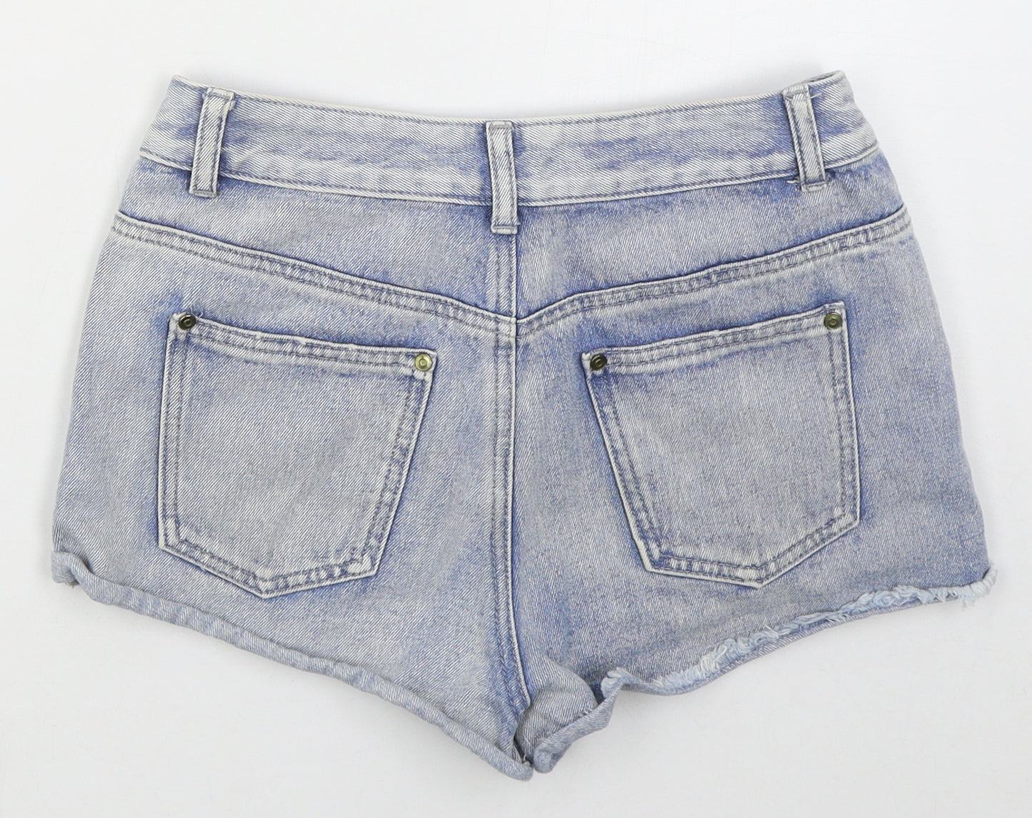 Denim Co Womens Blue  Cotton Hot Pants Shorts Size 10  Regular Button