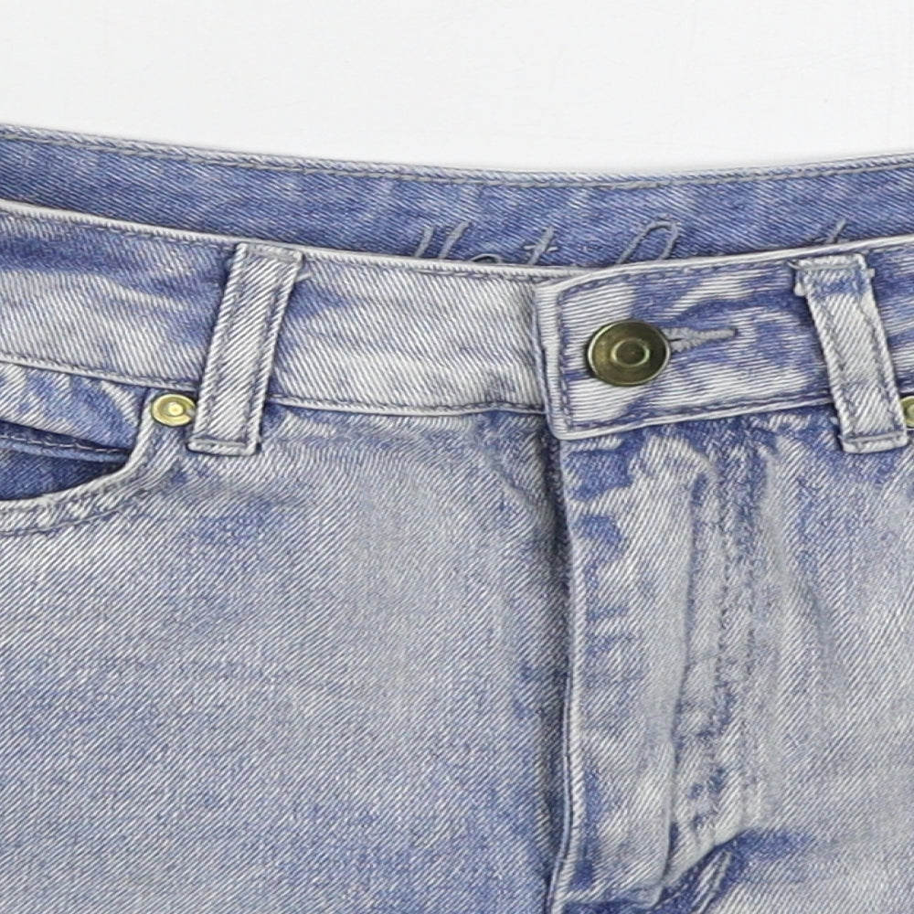 Denim Co Womens Blue  Cotton Hot Pants Shorts Size 10  Regular Button