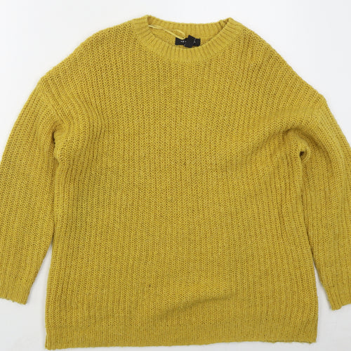 New Look Womens Yellow Crew Neck  Acrylic Pullover Jumper Size S