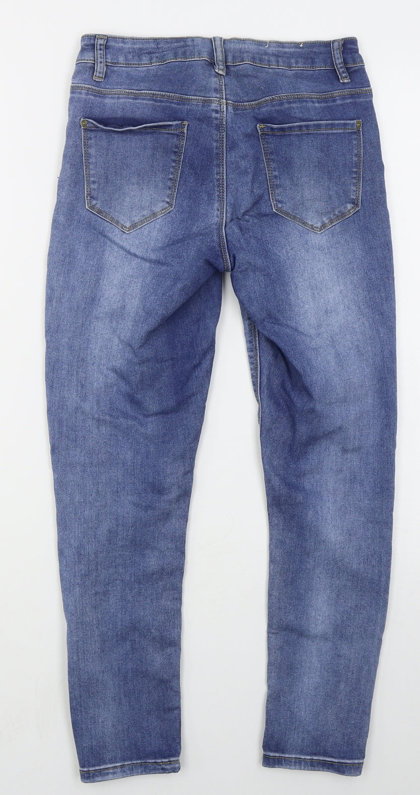 New Look Womens Blue  Cotton Skinny Jeans Size 10 L23 in Regular Button