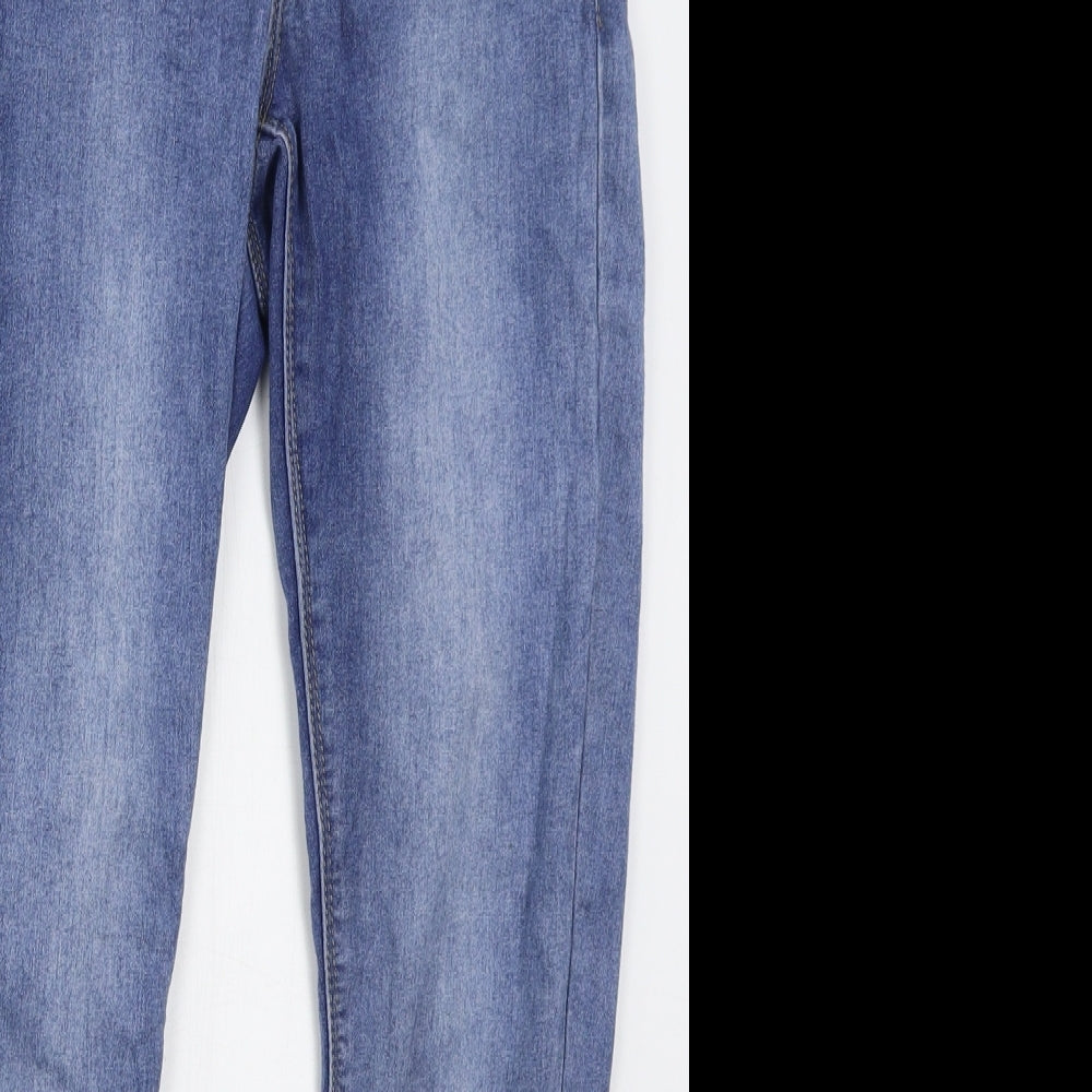 New Look Womens Blue  Cotton Skinny Jeans Size 10 L23 in Regular Button