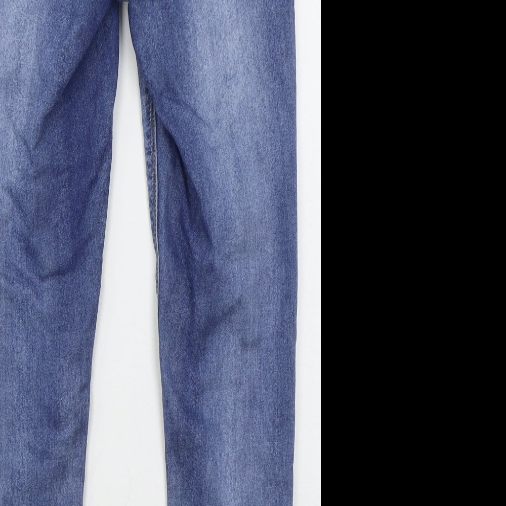 New Look Womens Blue  Cotton Skinny Jeans Size 10 L23 in Regular Button