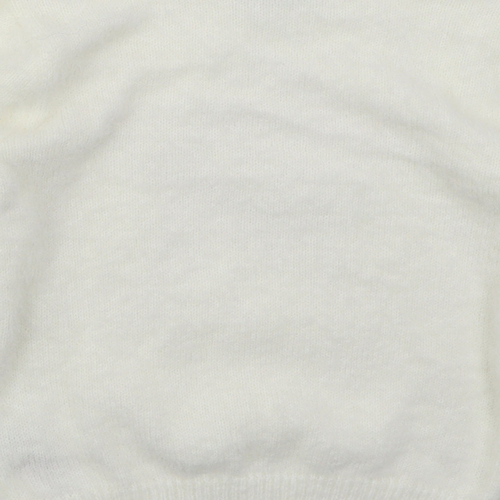 Primark Girls White Crew Neck  Nylon Pullover Jumper Size 6-7 Years  Pullover - Star