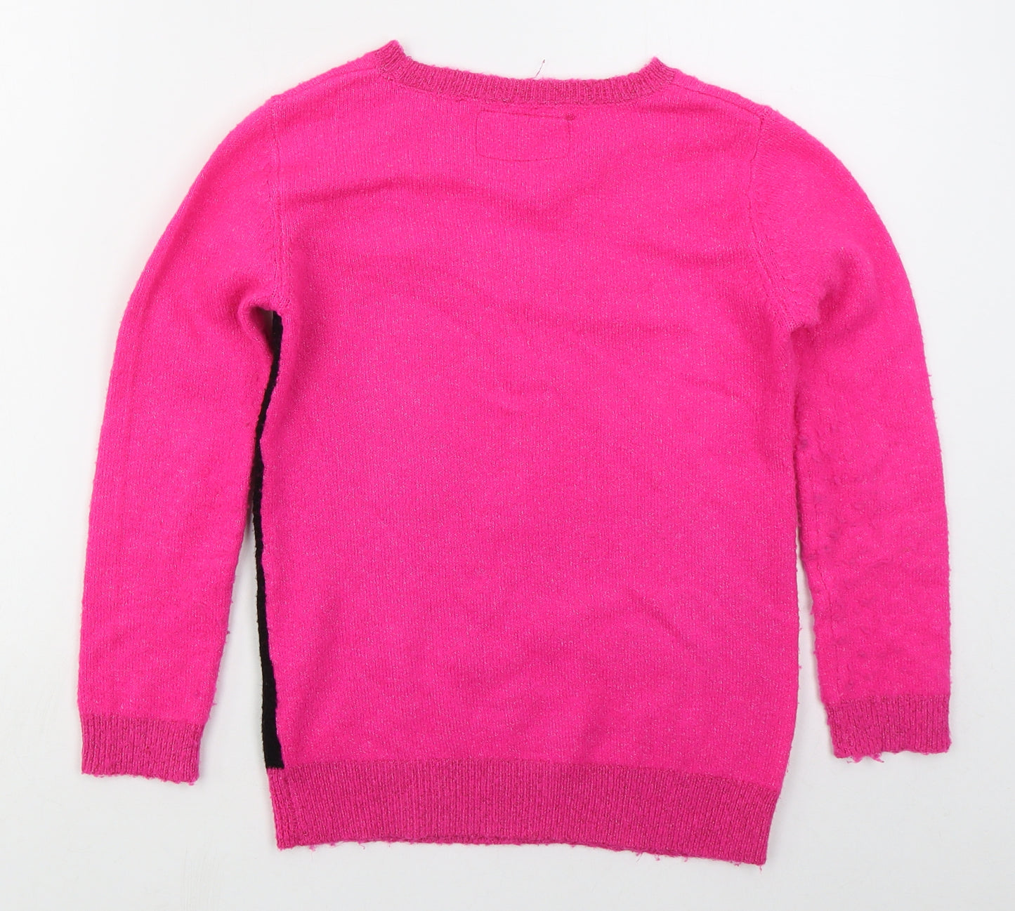 TU Girls Pink Crew Neck  Acrylic Pullover Jumper Size 11 Years  Pullover