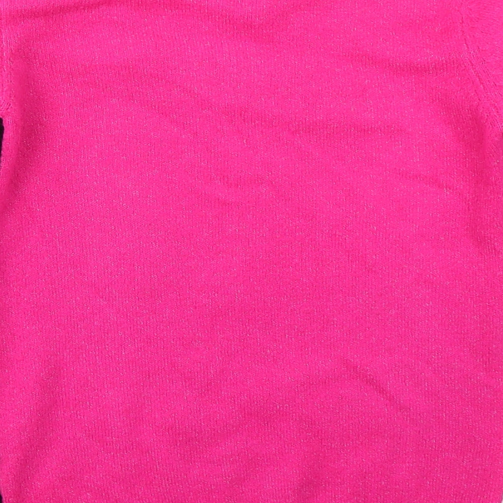 TU Girls Pink Crew Neck  Acrylic Pullover Jumper Size 11 Years  Pullover