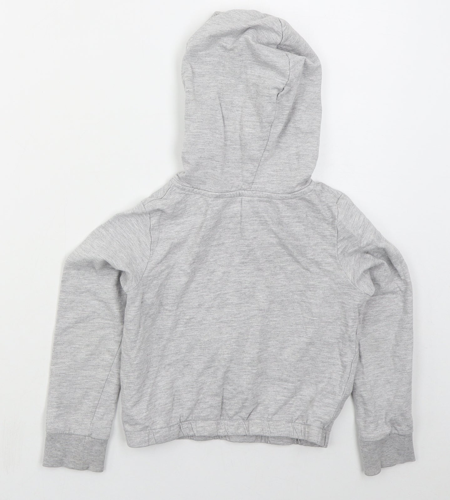 Lily & Dan Girls Grey  Cotton Pullover Hoodie Size 7-8 Years  Pullover - Happy