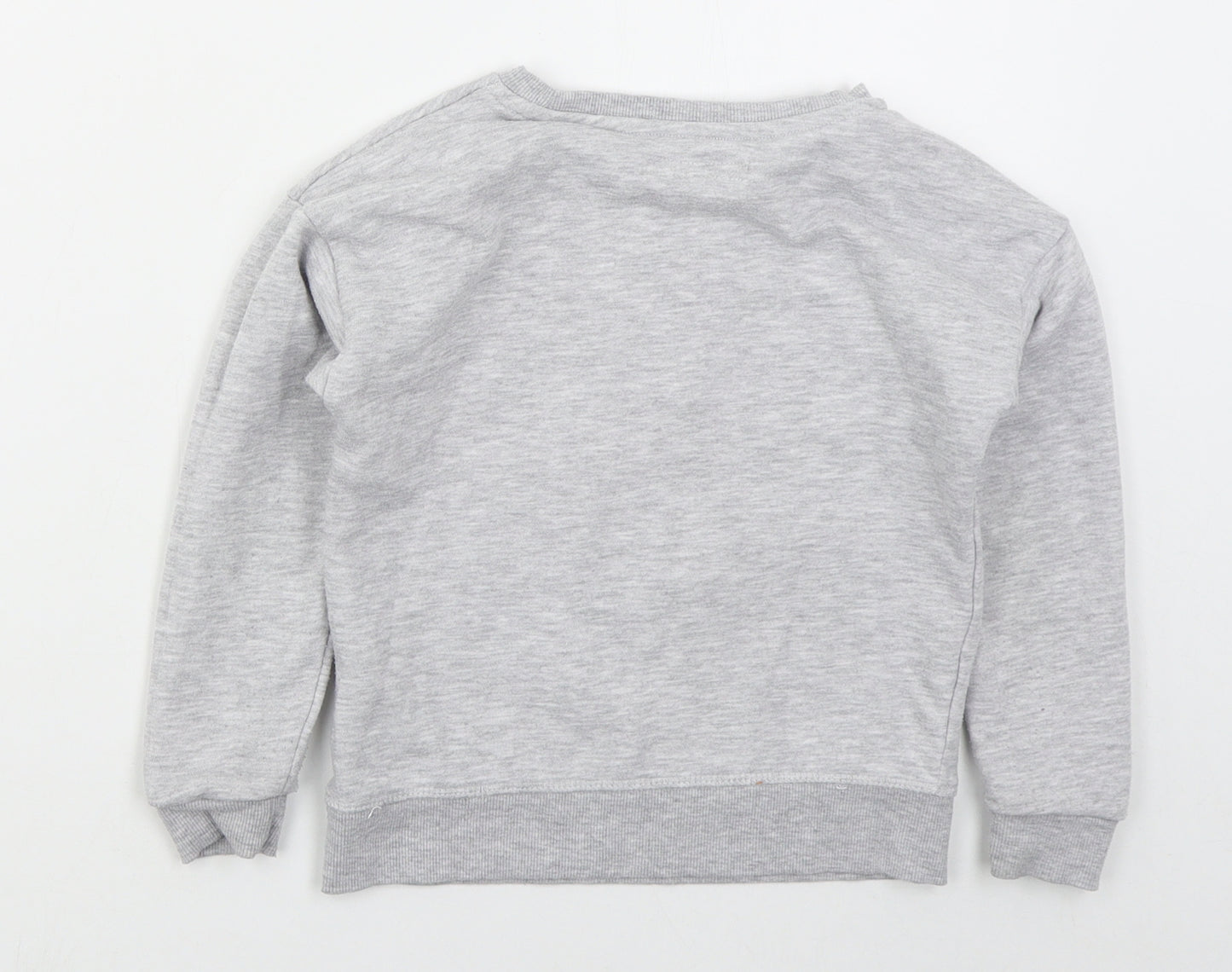 Primark Girls Grey  Cotton Pullover Sweatshirt Size 6-7 Years  Pullover - Heart