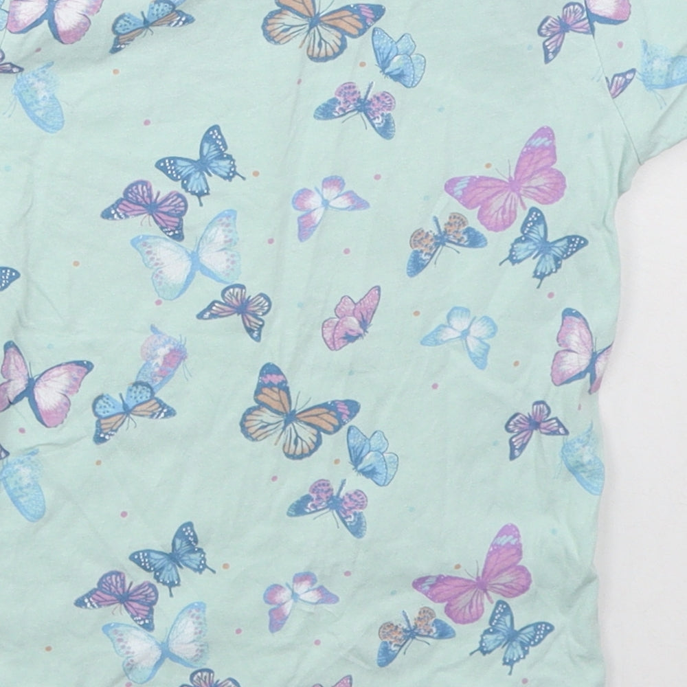 Primark Girls Blue  Cotton Basic T-Shirt Size 6-7 Years Crew Neck Pullover - Make Today Beautiful