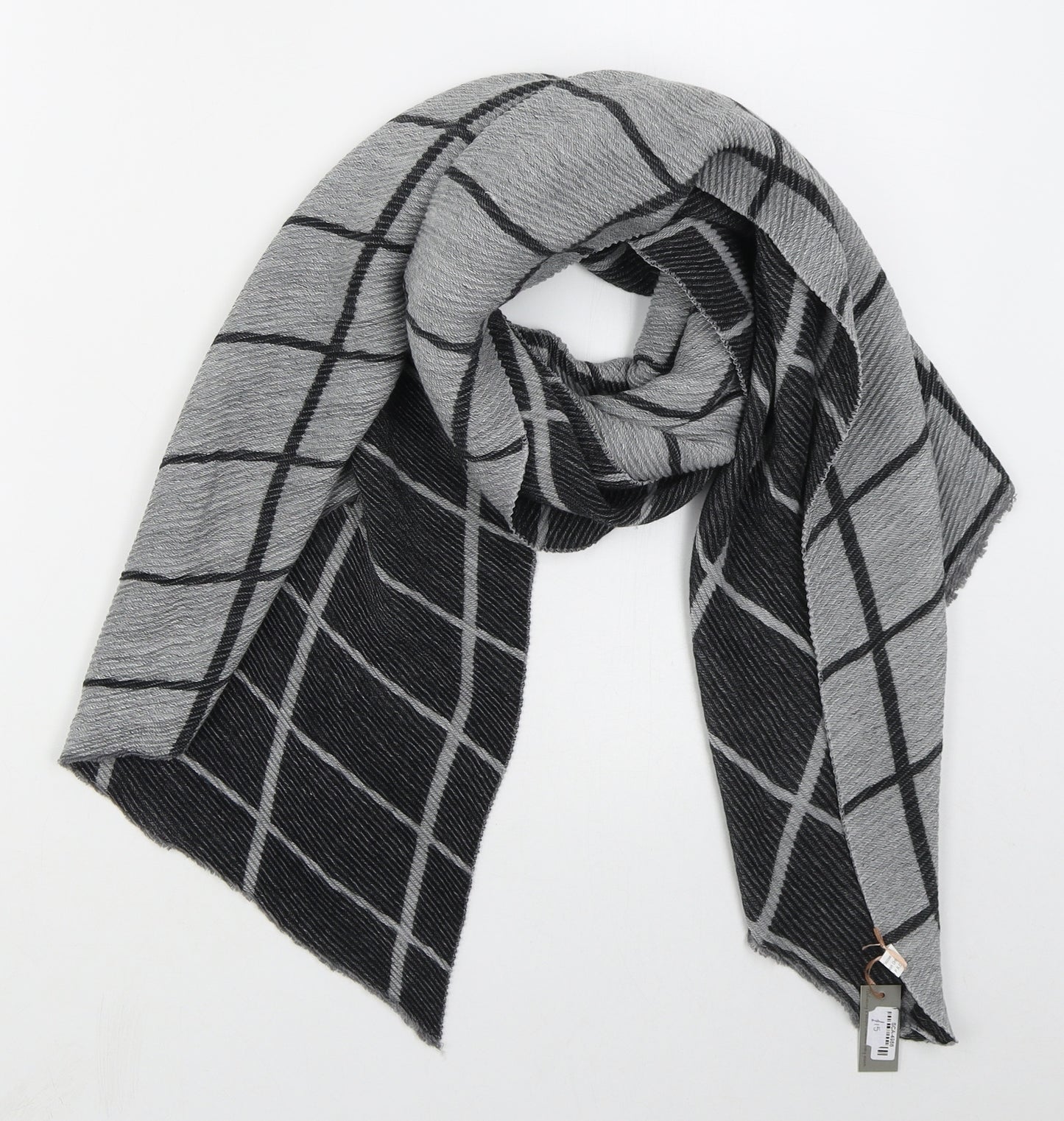 Zelly Womens Grey Check Viscose  Scarf