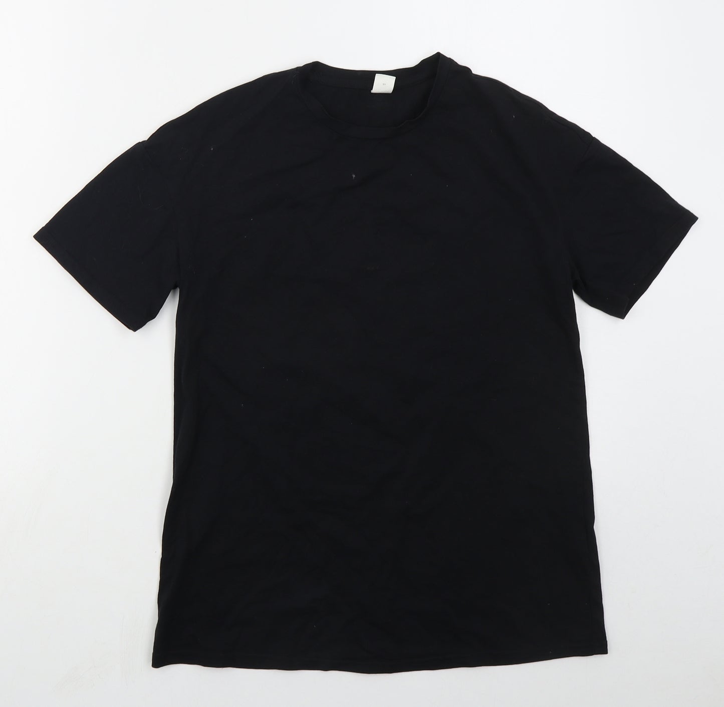 SheIn Girls Black  Cotton Basic T-Shirt Size 10 Years Crew Neck Pullover - Just Give Yourself A Smile