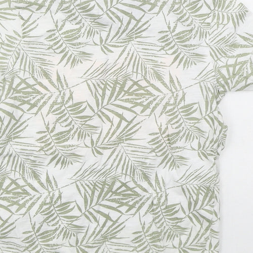 George Boys Green Floral Cotton Basic T-Shirt Size 4-5 Years Crew Neck Pullover - Good Vibes