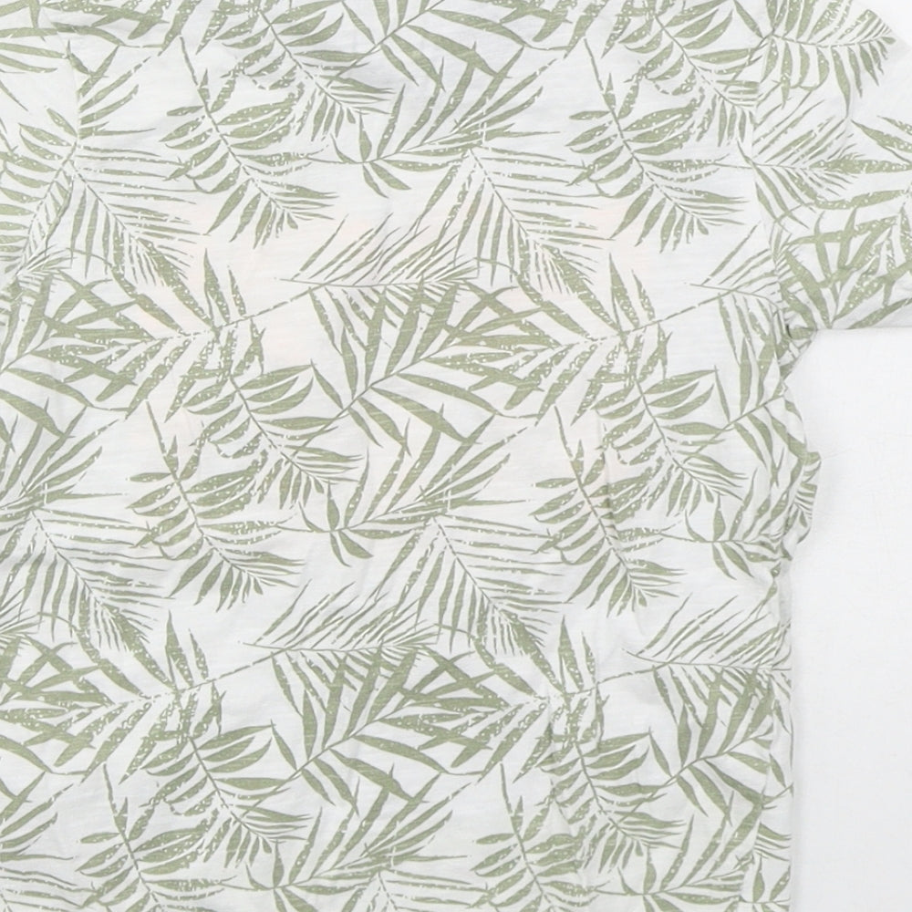 George Boys Green Floral Cotton Basic T-Shirt Size 4-5 Years Crew Neck Pullover - Good Vibes