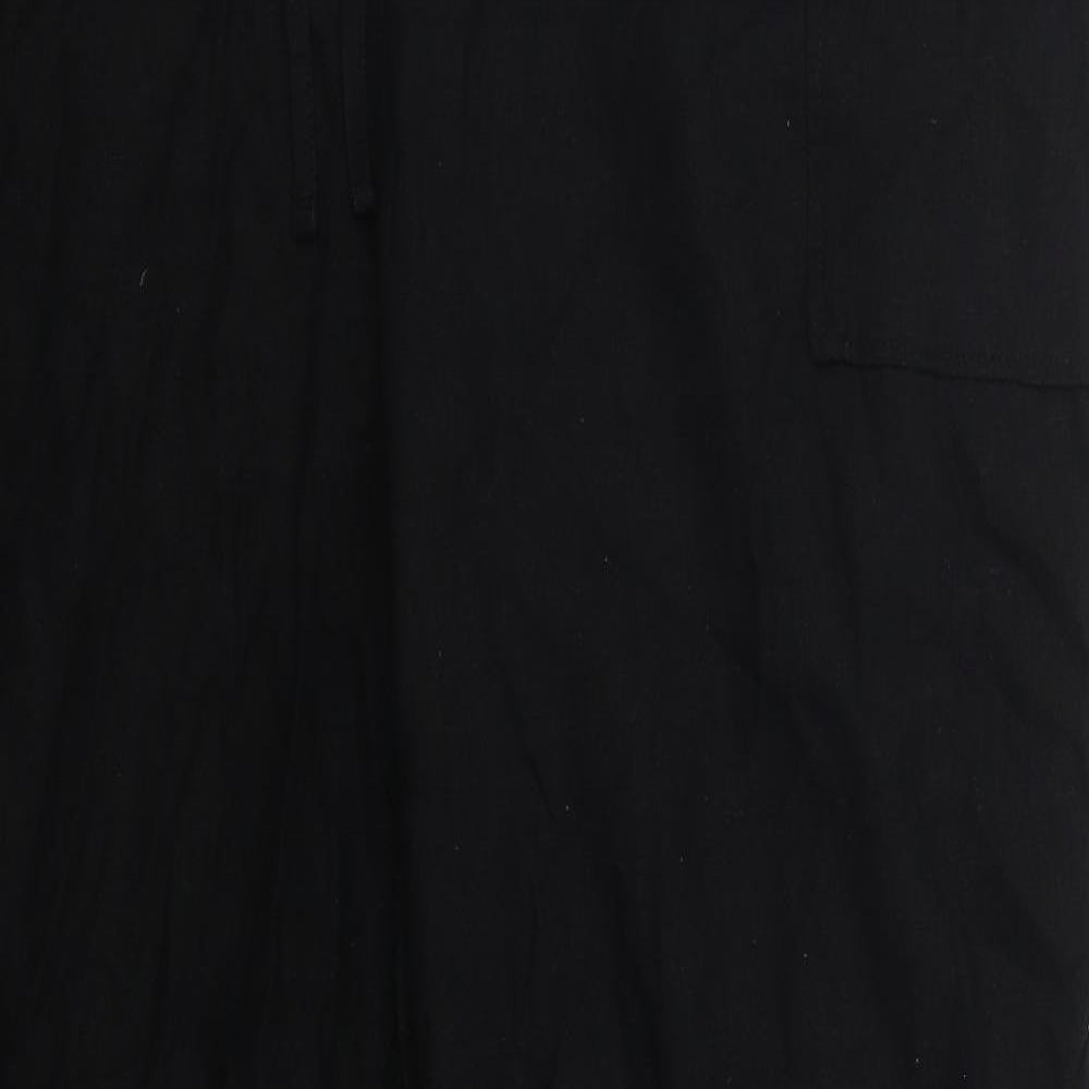 Very Womens Black  Linen Trousers  Size 24 L33 in Regular Drawstring