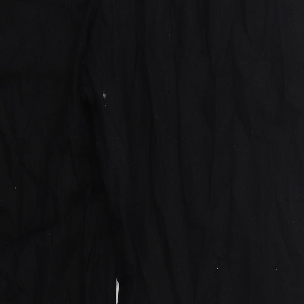Very Womens Black  Linen Trousers  Size 24 L33 in Regular Drawstring