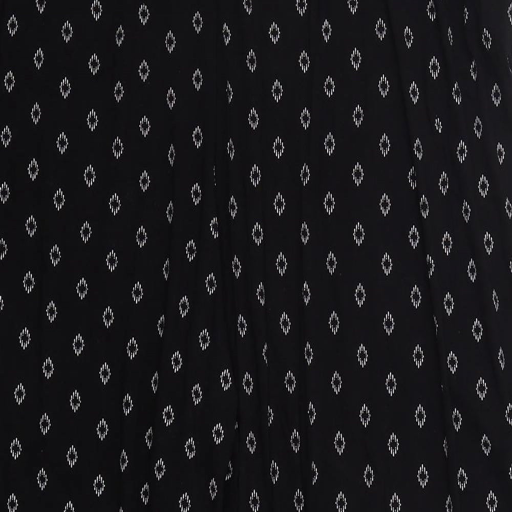 Long Tall Sally Womens Black Geometric Viscose Trousers  Size 26 L33 in Regular